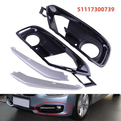 4pcs Front Bumper Fog Light Lamp Grille Covers Trim For BMW 3 Series F30 2012-15