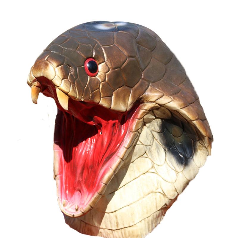 Halloween Animal Mask Scary Cobra Head Cover Prank Prop Party Terror Face Mask