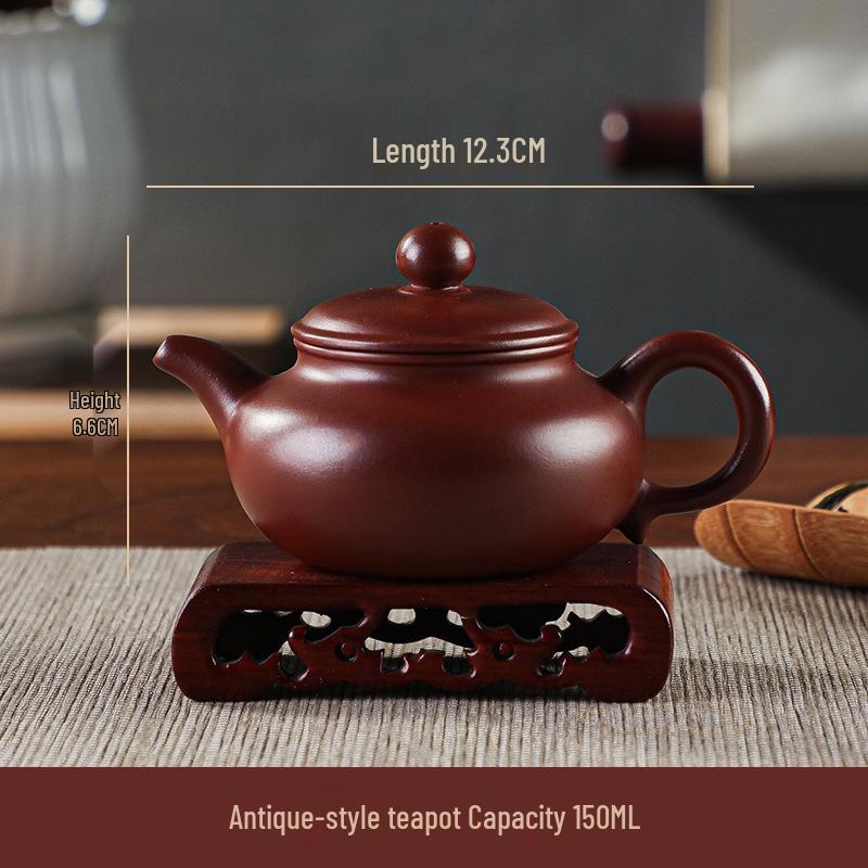 Chaozhou Red Clay Handcrafted Zisha Tea Pot - Small Capacity Brewing Ware