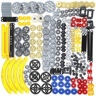 Domoni Technical Parts Gear Set for LEGO Kits, 235-Piece Car Gear Rack, Driving Clutch, Differential Building Block Set - Compatible with Major Brands