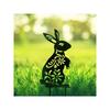 Black Metal Rabbit Garden Stakes Outdoor Decor Personalized Gift for Yard