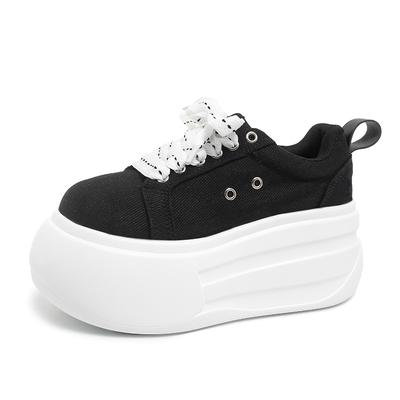 Fashion 8CM New Women Platform Sneakers Casual Outdoor Simple Design Skateboard Comfortable Lace Up Sneakers Running Sports Shoes Female