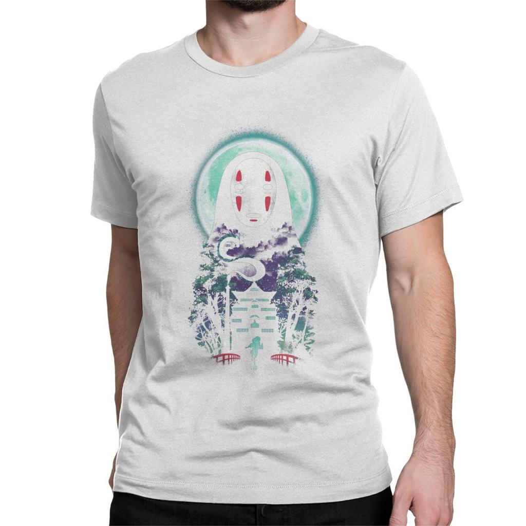 Hipster Forest Spirit T Shirts For Men Crew Neck T Shirts Spirited Away Ghibli Short Sleeve