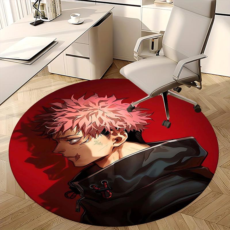 1pc Jujutsu Kaisen Satoru Gojo Anime Round Carpet for Office Chair Mat