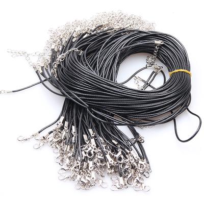 Collana Moda Nera Regalo Fai da Te Cordino a Catena in Corda Intrecciata Ritorta Accessori Gioielli Pelle PU