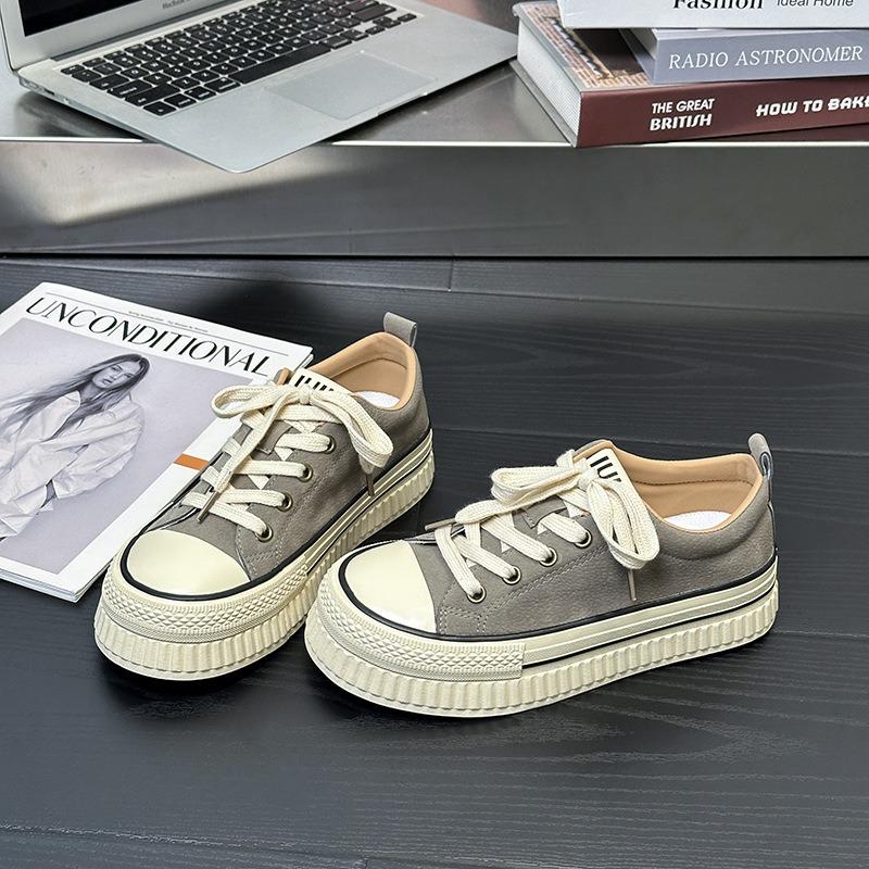 6 cattle suede casual board shoes women's autumn new thick-soled heightening cloth shoes versatile casual women's shoes