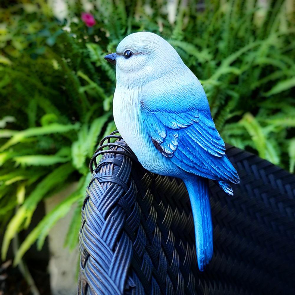 

Милая фигурка птицы, декоративная статуэтка животного, модель микроландшафта, фигурки птиц, сад синий