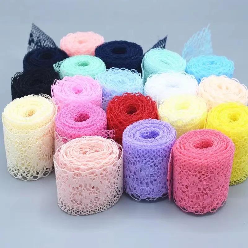 10 Yards High Quality Beautiful White Lace Ribbon Tape 40MM Lace Trim DIY Embroidered For Sewing Decoration African Lace Fabric