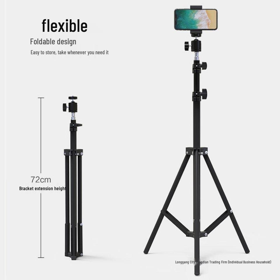 Multifunctional Floor-Standing Phone Tripod with Fill Light for Live Streaming and Beauty Enhancement