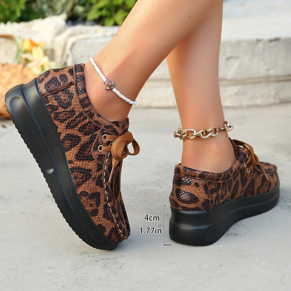 

Large size color matching light mouth lace-up casual single shoes women s thick-soled foreign trade printing foot cover lazy fashion sports muffin sh 43