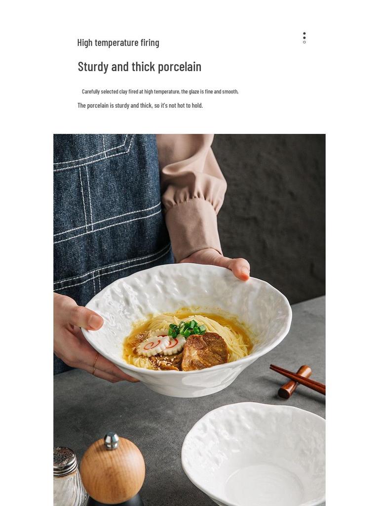 Doulidou Large Ceramic Soup & Salad Bowl - High-End Hotel Tableware