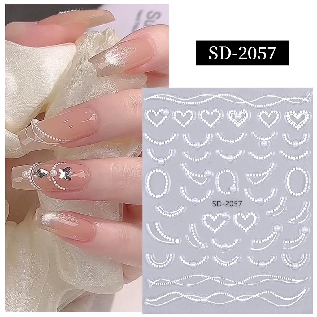 5D Relief Ins Wind Nail Art Sticker Premium Light Luxury With Diamond Bronzing Nail Sticker