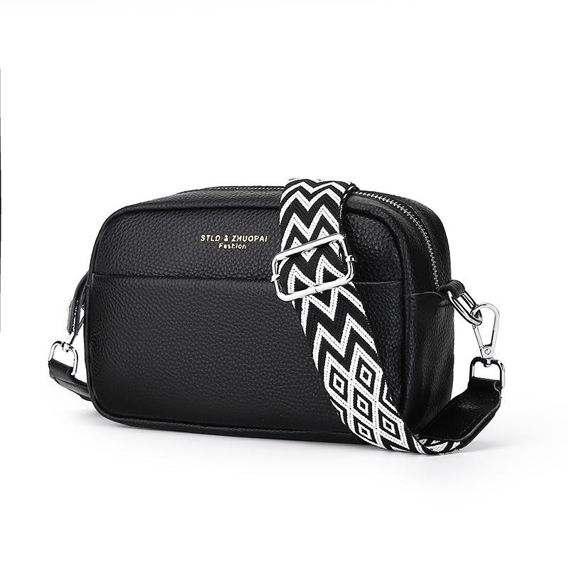 Geantă de damă din piele Geantă de umăr la modă și simplă geantă pătrată mică din piele de vacă