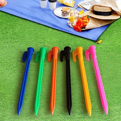 10Pcs Camping Tent Stake Heavy Duty Multi-functional Outdoor Garden Yard Patio Lawn Tarp Canopy Windproof Ground Spike Tent Peg