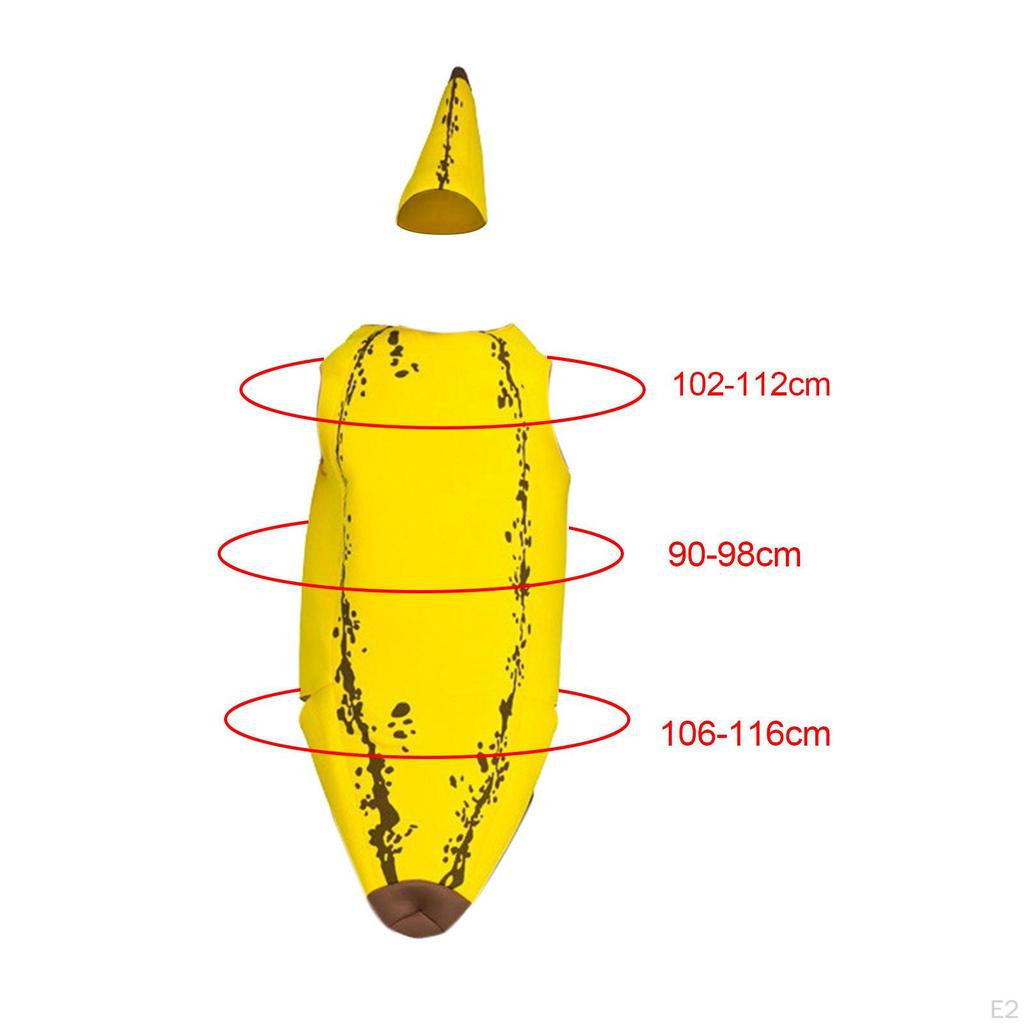 Banana Costume Jumpsuit Fruit Cosplay Costumes Suit Dressing up for Adults Kids