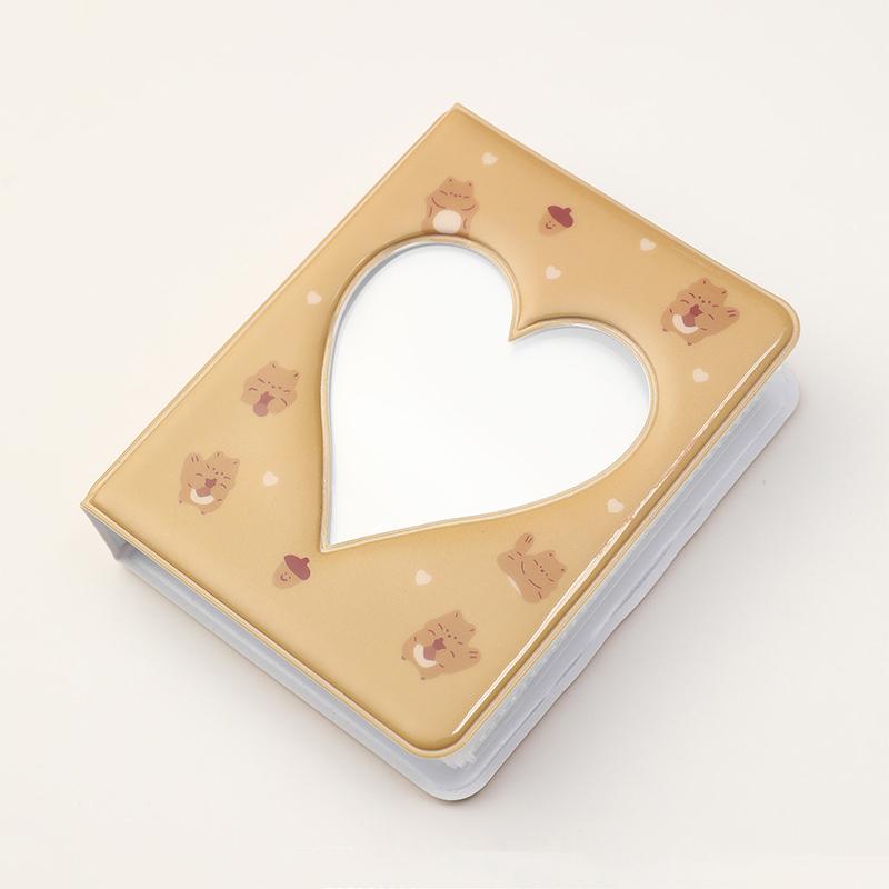 

Ins Kawaii 3-дюймовый держатель для карточек Love Photo Storage с прозрачной внутренней страницей, альбом для коллекции студенческих карточек-идолов