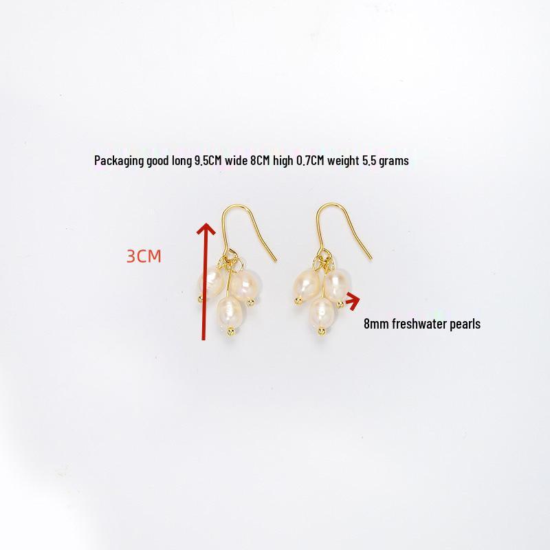Elegant Retro Freshwater Pearl Earrings - Niche Chinese Style for Women, Perfect for Hanfu