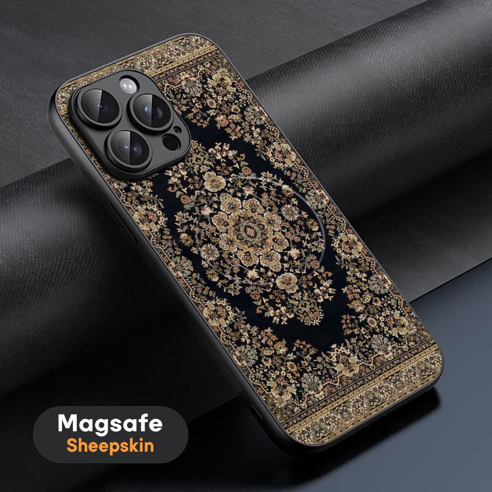 Persian rug floral art design ins Phone Case For iPhone 17 16 15 14 13 12 11 Plus Pro Max High-end Luxury Magsafe Sheepskin