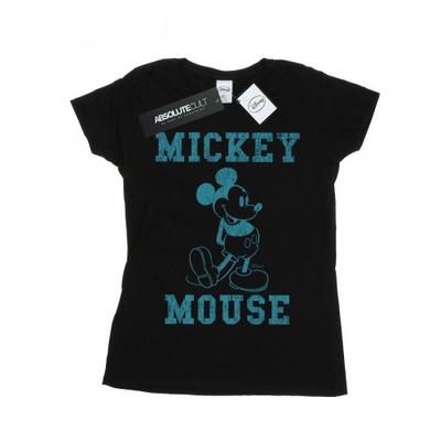 Womens/Ladies Mickey Mouse Distressed Kick Mono Cotton T-Shirt