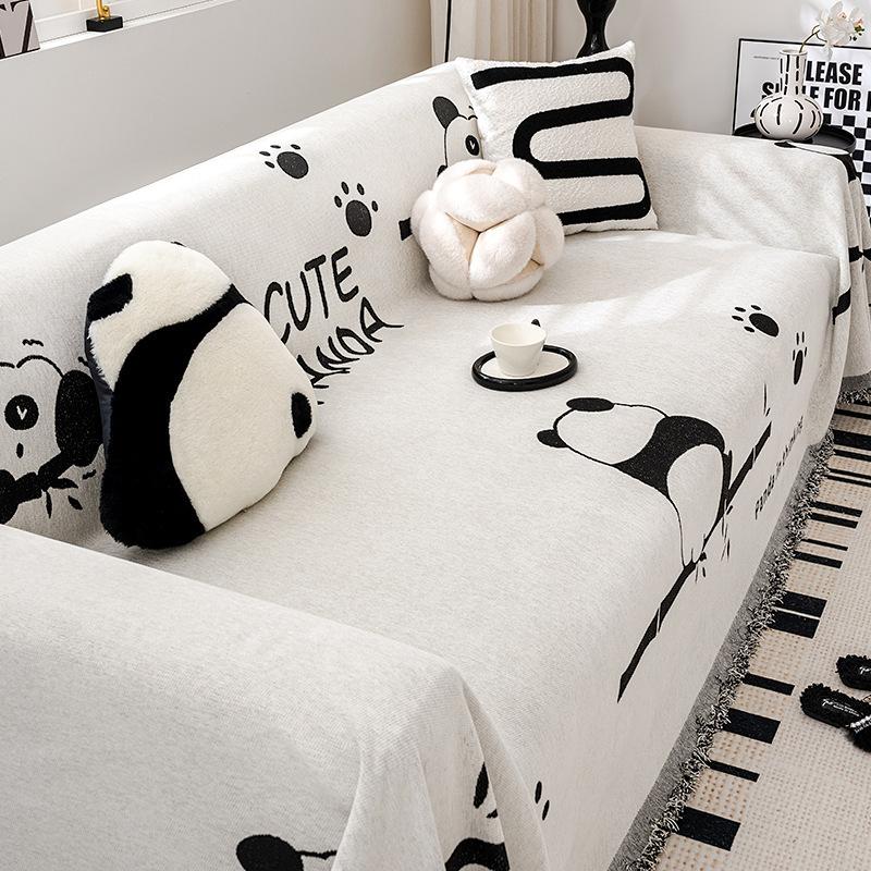 Panda Chenille Sofa Towel Four Seasons Universal All-Inclusive Sofa Cover Dust Cover Living Room One-Piece Sofa Large Cover Cloth