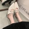 French Bow Bag Head Cool Slippers Women's Summer Wear 2025 New Fairy Style Flat Half Slippers Fashion Sandals