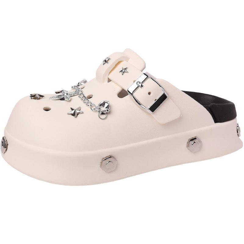 Thick-bottomed Bag Head Slippers for Women's Summer Outer Wear, New Summer Models, Breathable and Comfortable, Heightening and Non-slip