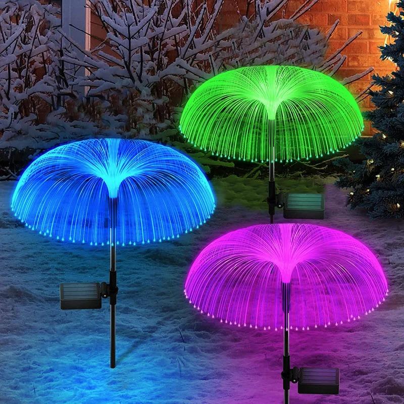 LED Solar Jellyfish Garden Lights Outdoor Waterproof Christmas Ornaments Yard Balcony Lawn Decoration Solar Powered Flowers Lamp