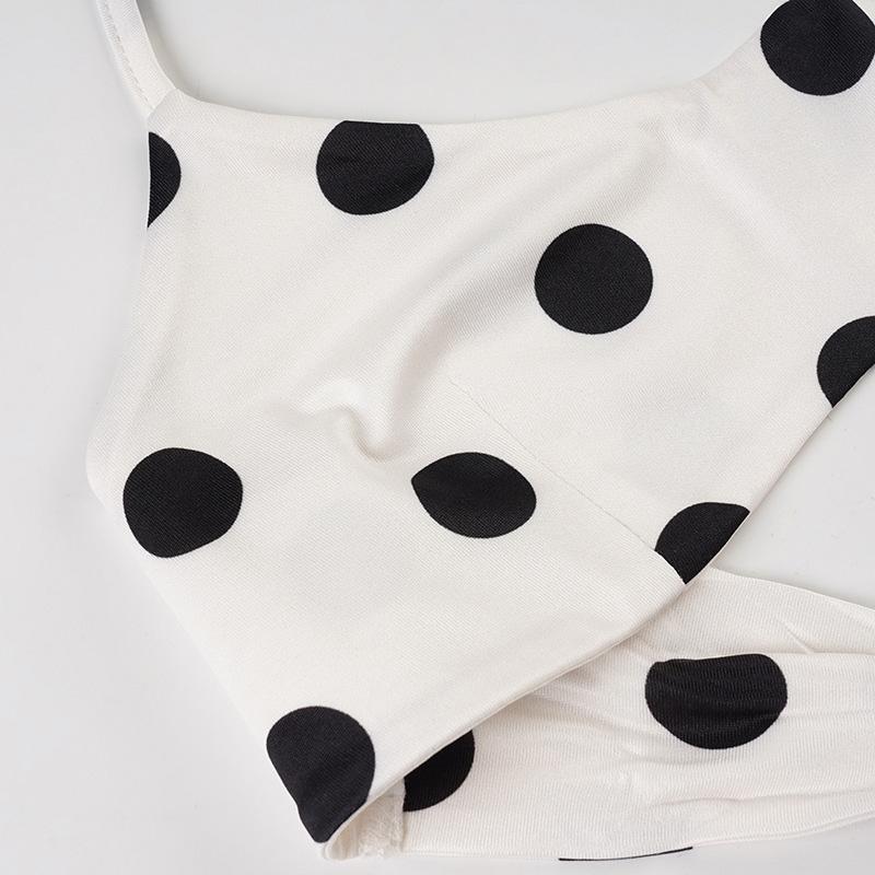 Conjunto de Bikini Retro de Lunares para Mujer – Top de Tirantes Nudo y Braguita tipo Boyshort, Atractivo Traje de Baño para Vacaciones en la Playa