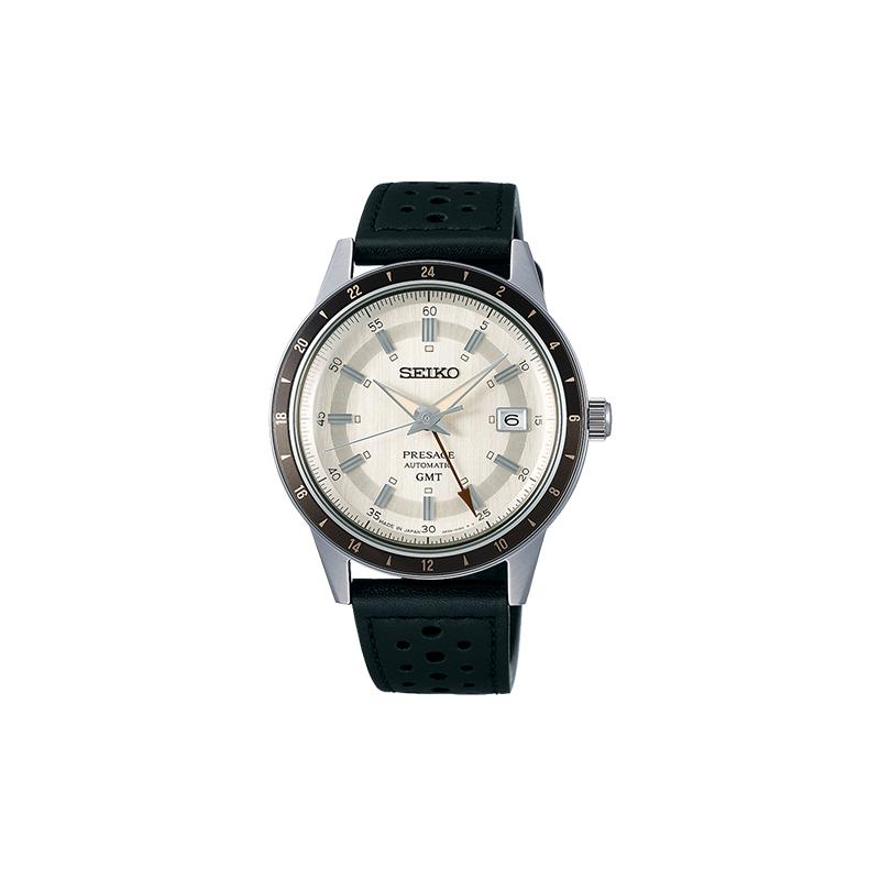SEIKO Presage series 50 meters waterproof Automatic cowhide strap men s watch silver dial SARY231 серебряный