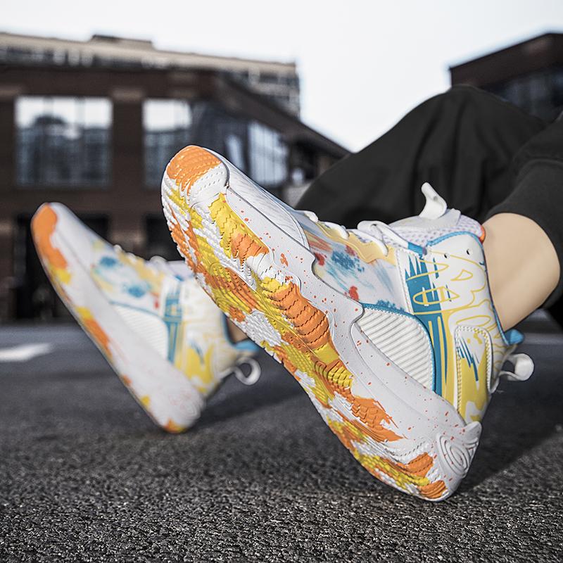 Anti-slip actual combat basketball shoes male professional students sports students youth mesh breathable sports shoes