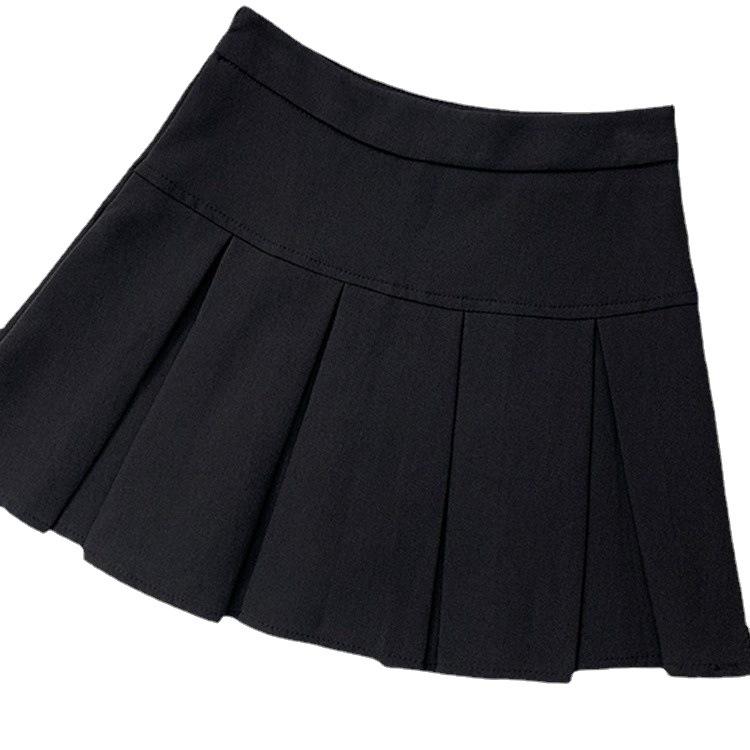 Women's Autumn Winter Grey High-Waisted Short Pleated Skirt Slimming Versatile Anti-Exposure A-Line Stylish Casual All-match Versatile Skirt