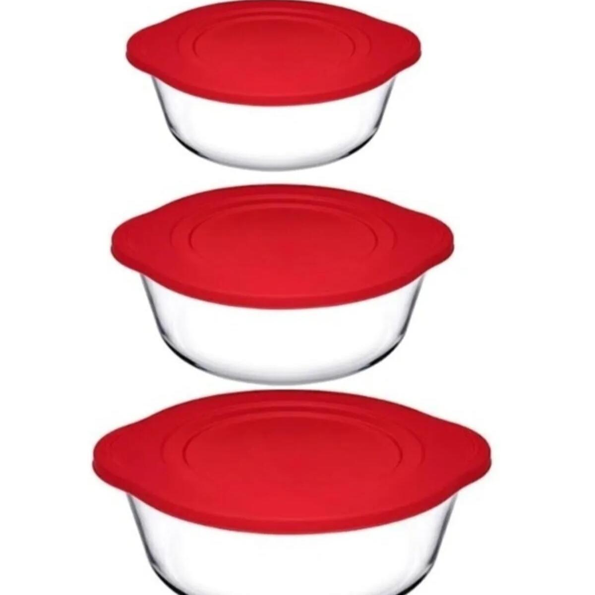 

3 контейнера для хранения Pyrex с пластиковым покрытием 003oa 004oa 005oa Fma04598