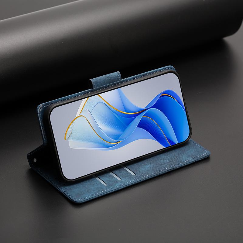 Applicable GalaxyS25EdgeS24FE23 Anti-drop Embossed Mobile Phone Leather Case Samsung S26ULTRA Wallet Protection