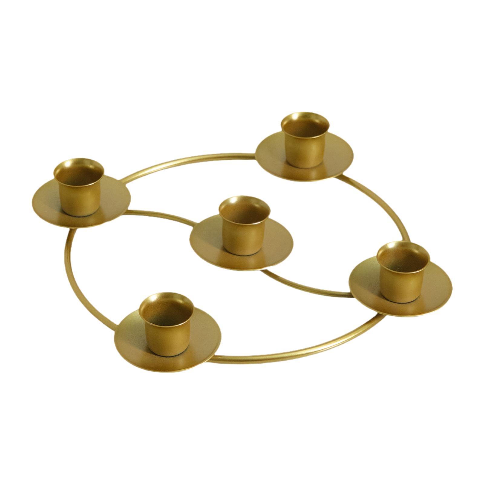 Advent Wreath Centerpiece Iron Candle Holder Modern Tabletop Candlestick for Romantic Dinner Wedding Decoration