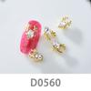 10Pcs Gold Silver Elk Antler Shape Alloy Diamond Nail Ornament Manicure Decoration Accessories