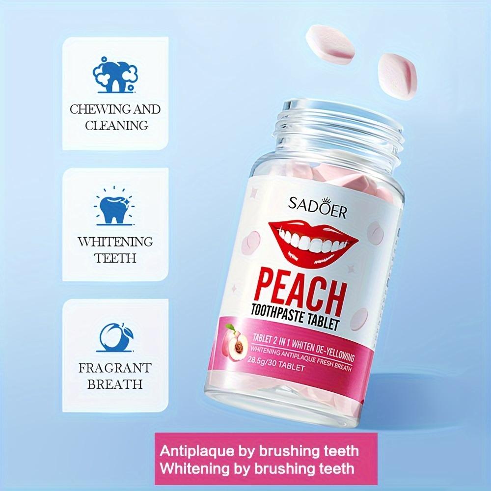 Lahvička Broskvová Žvýkací Pevná Zubní Pasta Tablety Odbarvující & Čisticí Série Pevných Zubních Past