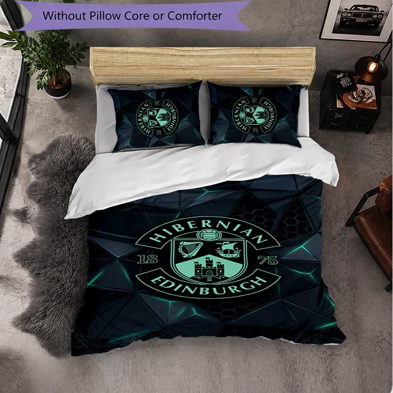 Biancheria da Letto a Tema Hibernian FC Set 3 Pezzi Copripiumino Biancheria da Letto Decorativa Per Stanza Adolescenti Decorazione Casa