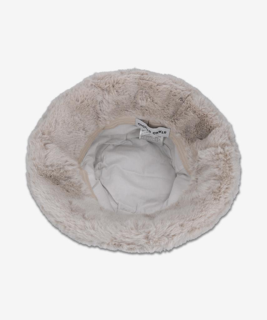 STAND STUDIO Vera Faux Fur Bucket Hat - Ecru / 61507907090700