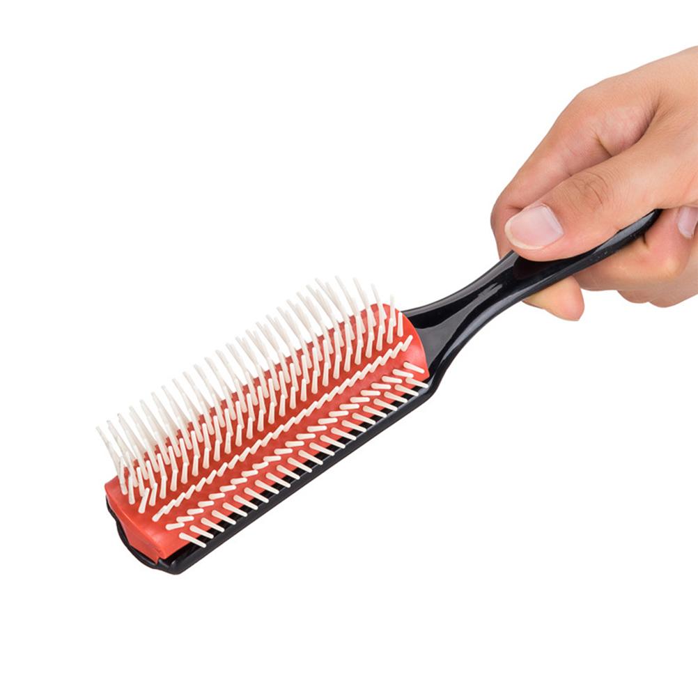 Hair Styling Brush 9 Row Hairbrush Salon Hairdressing Straight Curly Hair Comb Brush