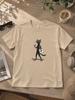 Funny Skateboard Cat Shirt, Cool Cat Graphic Tee, Black Cat T-Shirt, Skater Cat Shirt, Cute Animal Tee, Cat Lover Gift