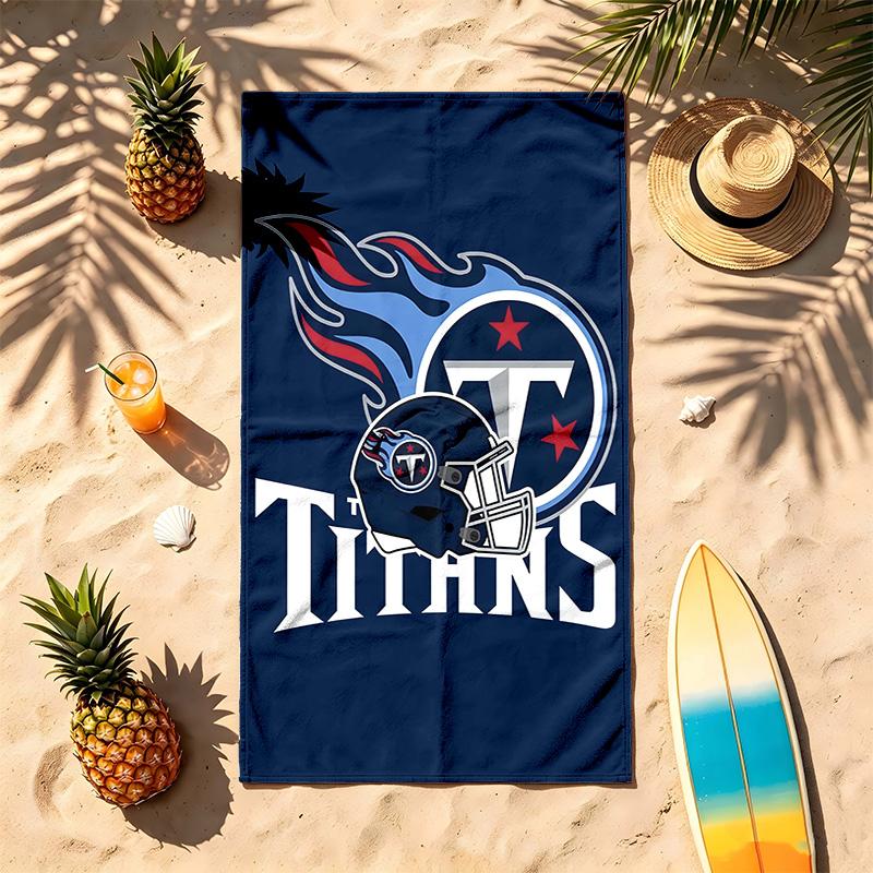 Tennessee Titans (14) Theme Beach Towel Sand Resistant Soft And Comfortable Suitable For The Pool Camping Yoga And Diving A Travel