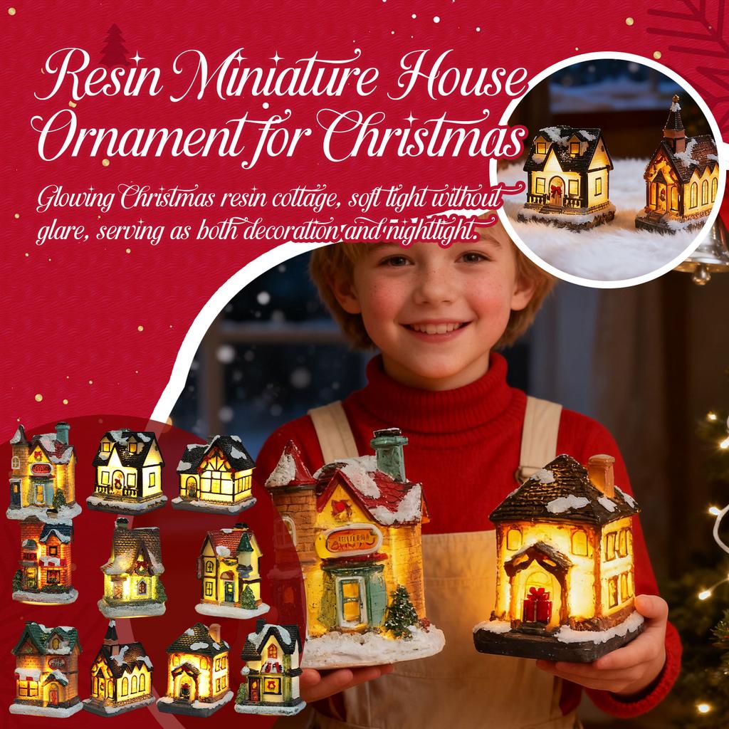 Christmas Village LED Lighted Village Houses,Christmas Village Collection Indoor Room Decor Collectible Buildings