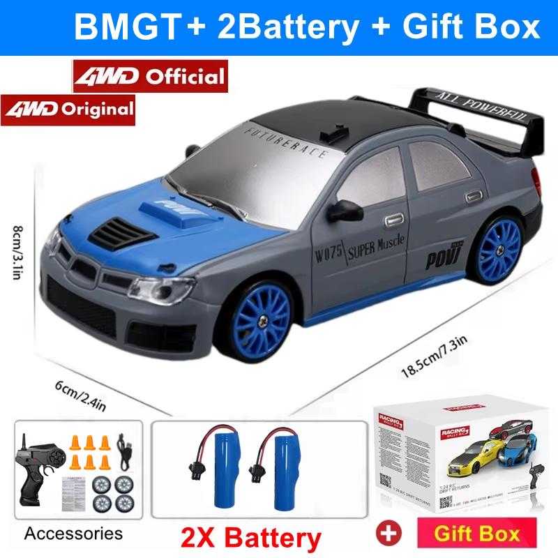 4WD Remote Control Drift Car 4X4 High Speed Racing RC Car with LED Lights RTR Radio Truck Vehicle Model Toy Gift for Kids Adults