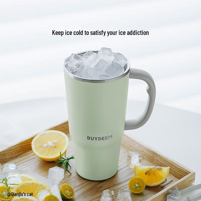 Buydeem 750ml 316L Stainless Steel Insulated Straw Water Bottle