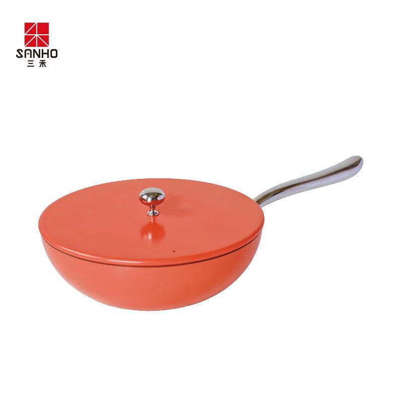 Sanhe Warm Orange Series 30cm Non-stick Wok