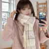 Sciarpa a Quadri Invernale da Donna, Stile Giapponese-Coreano Carino, Versatile Scaldacollo Caldo a Sciarpa