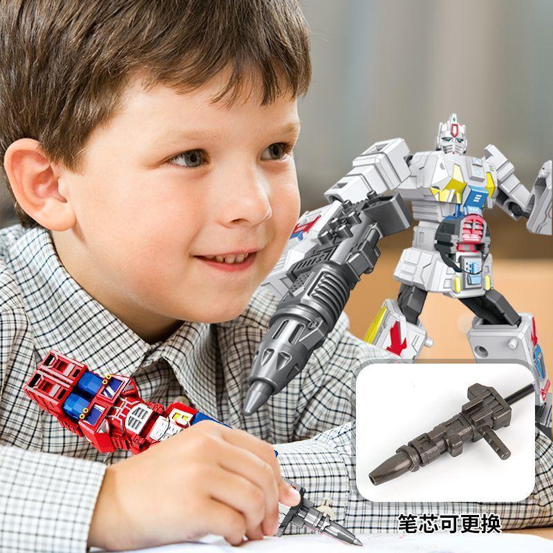 2IN1 Transformation Robot Toy Deformable Ballpoint Pen Rotary Joint Robot Deformation Action Figure Model Toys Deformed Robot