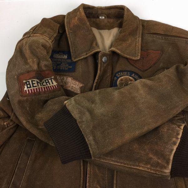 Rare Vintage US Military Bencat 1936 VGC CHIA Vietnam/USA Air Force Bomber Jacket Size S Brown Leather Jacket(USED)