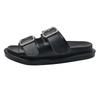 Modische Outdoor-Sandalen mit dicker Sohle für Damen im Frühling, neue lässige Slip-On-Zehensandalen mit Gürtelschnalle