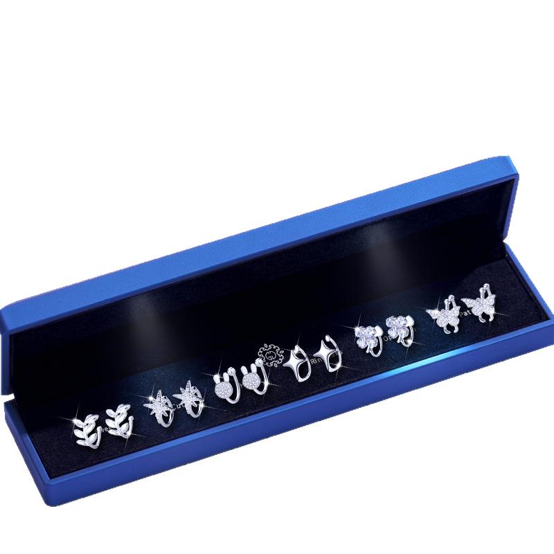 Sterling Silber Damen Ohrclips und Ohrstecker Set - Perfekt für Wochentage, Geburtstage oder Weihnachtsgeschenke.